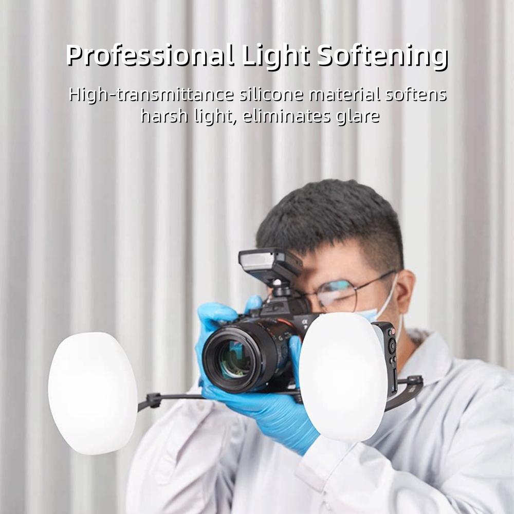 2pcs DIY Silicone Softbox Dental Macro Flash Diffuser Natural Light for Nikon R1C1 Yongnuo YN24EX Godox MF12 Camera Accessories