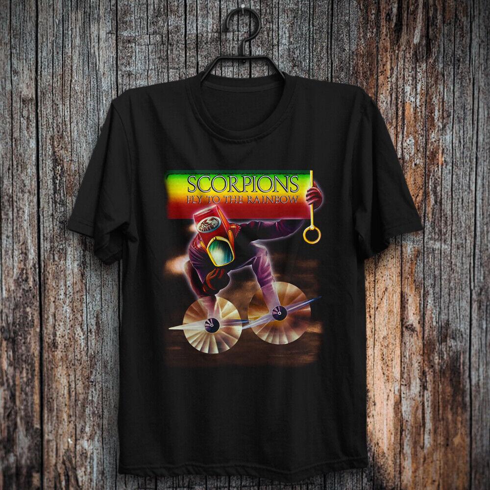 Fly to Rainbow Album by Scorpions T-Shirt Klaus Meine Matthias Jabs Mikkey Dee Unisex T-Shirt M