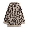 Women's Leopard Print Hooded Knit Sweater - Winter 2024 European and American Style