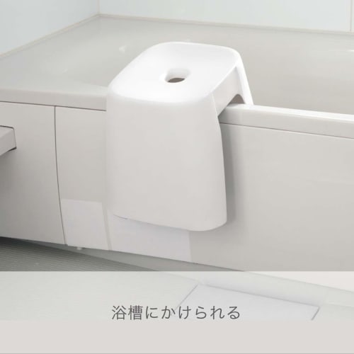 [.co.jp Exclusive] Shinki Gosei Tombo Bath Stool, 30-inch, White, Ag, Antibacterial, Hook, Easy-Drying, Bathtub, Floor or Countertop, 36cm Wide X 30cm
