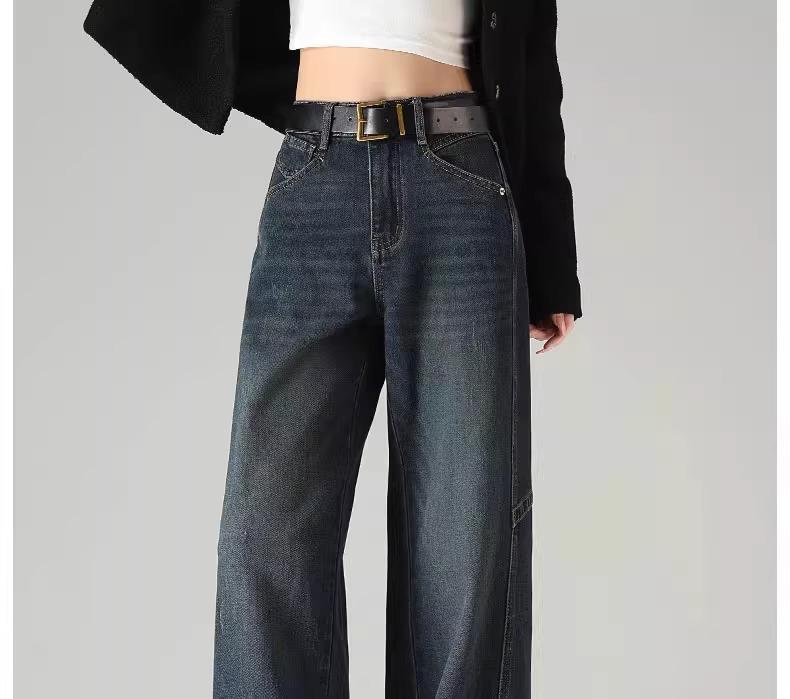 Women's Wide-Leg Loose Jeans for Spring & Autumn 2025 - Perfect for Pear-Shaped Bodies with Thick Legs & Wide Hips