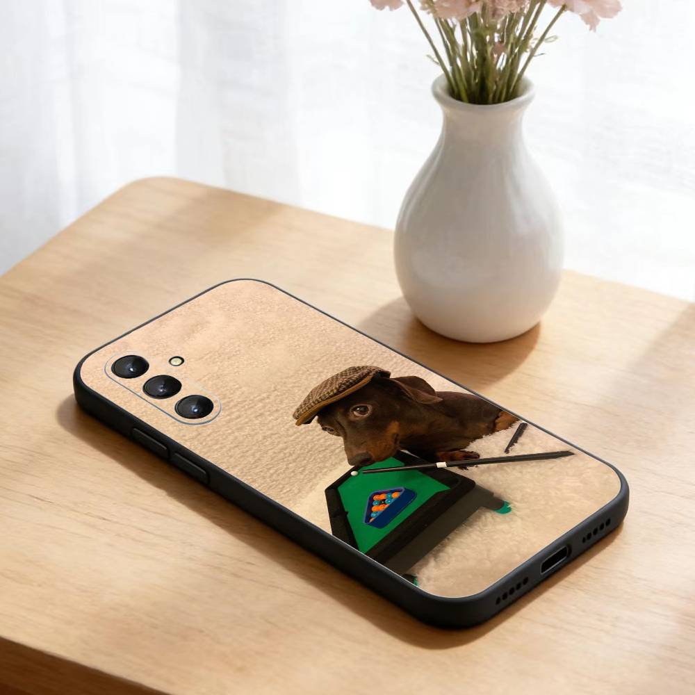 Dachshund Sausage Dog Phone Case For Samsung Galaxy A73,21,22,32,71,53,52,51,80,5G Soft Black Cover