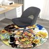 1pc Anime Cartoon Design Sunflower & Tulip Round Carpet - Office Chair Mat, Non-Slip Rug for Home Decor, Living Room, Bedroom, Game Room, Dormitory, G