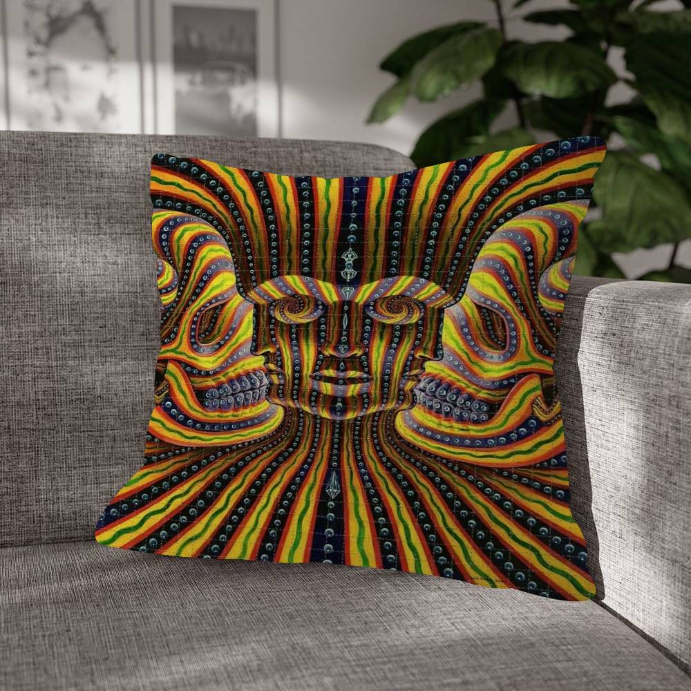 AAlex Grey Trippy Psychedelic Cushion Cover Inches Farmhouse Decor Home Throw Pillow Covers For Couch Decorations