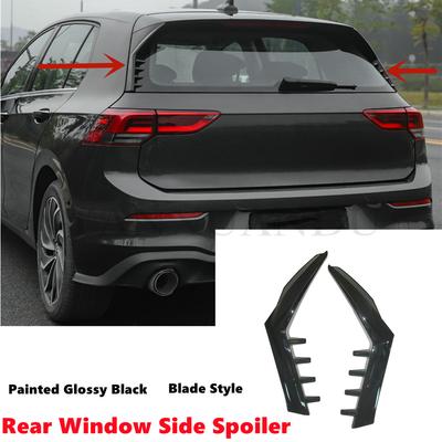 Passend voor VW Golf -2022 GTI RLine R 8 MK8 MKVIII Achterruit Zijspoiler Vleugel Trim Cover Gelakt Glans Zwart Sport Blad