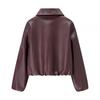 European and American style, new women's clothing, fashionable, casual, versatile lapel long-sleeved leather jacket