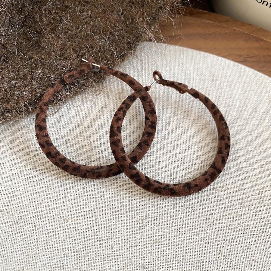 Silbernadel Leopard Harz Geo Runde Ohrringe, Retro Myer Stil, Nischen Design für Frauen