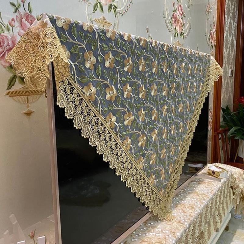 Tablecloth Lace Wear Resistant and Dustproof Tabletable Cover Mesh Embroidery Premium Light Luxury New Rectangular Tablecloth