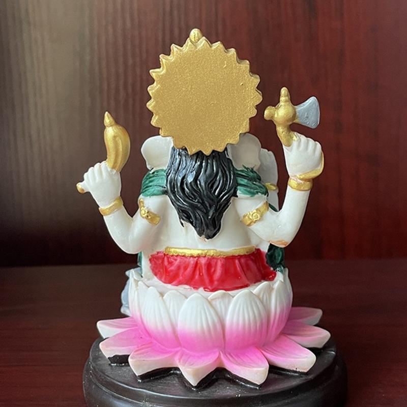 Artistic Hindu Ganpati Idol Handpainted Meditations Decors Resins Elephant God Ganpati Statue Spiritual Religious Gift