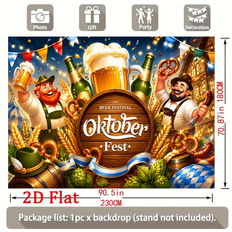 [2D flaches Partybanner] 1 Stück ein lebhaftes Holzfassschild im bayerischen Stil