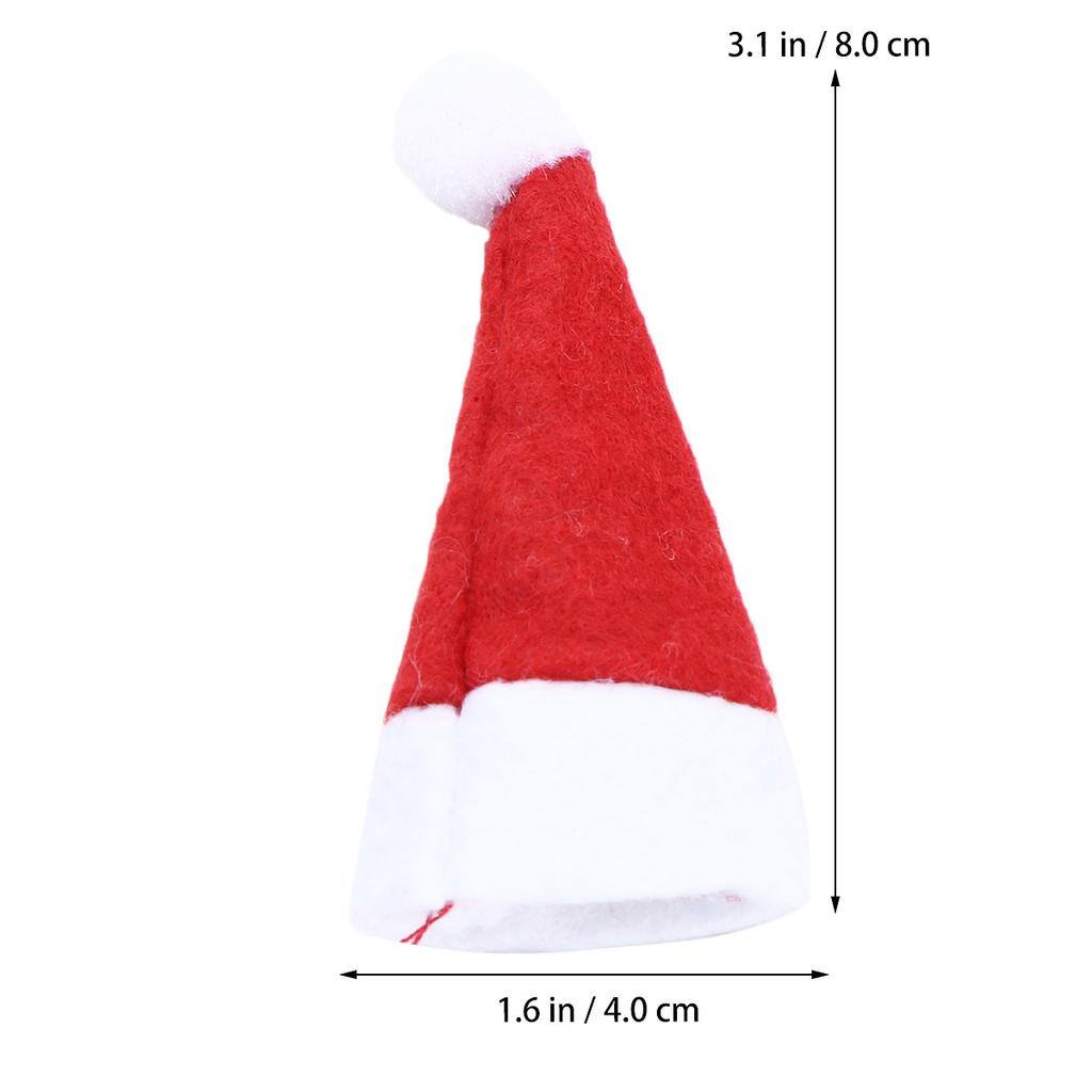 24Pcs Mini Christmas Hat for Lollipop Candy Nonwoven Cover Reusable Holiday Decor Festive Party Favors Supply Lollipop Hat