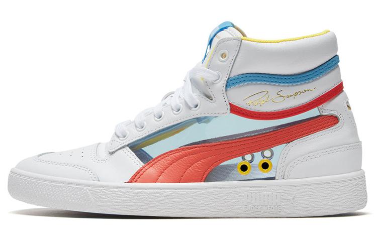 PUMA Ralph Sampson Mid Glass White/Hot Coral/Ethereal Blue 371582-02 36
