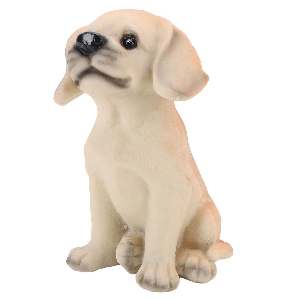 Yellow Labrador Puppy Figurine 7.5x7.5x14cm Cute Resin Sitting Labrador Dog Statue Desktop Ornament