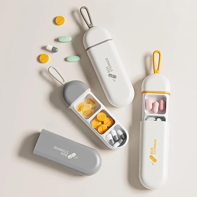 

2pcs Compact 3-Compartment Pill Organizer, Travel-Ready Medication Box with Carrying Loop, Suitable for Carrying Outside,Storage
