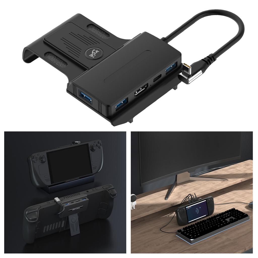 Suitable For SteamDeck Docking Station 5 in 1 Dock Holder Hub USB C to 4K@60Hz HDMIcompatible Charging Base Accessories