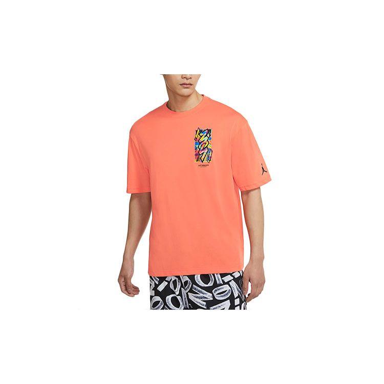 Jordan Dri-FIT Zion Basketball Print Knit Crew Neck Short Sleeve T-Shirt Men Tops Grass-Orange DH0593-842