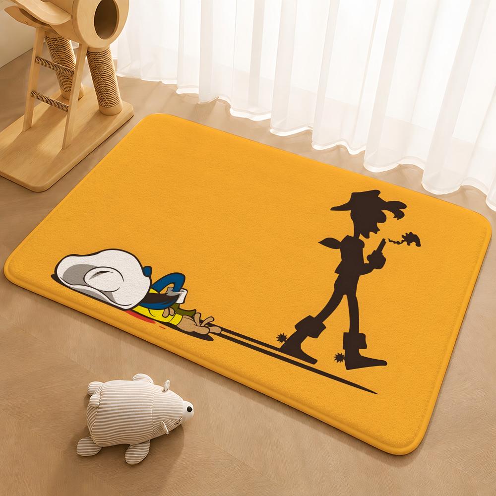 LUCKY LUKE CARTOON Floor Mat Floor Mat Soft Flannel Non-Slip Door Rug for Living Room