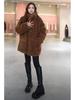 Autumn/Winter 2025 Women's Mid-Length Fleece-Lined Lambswool Reversible Fur Coat