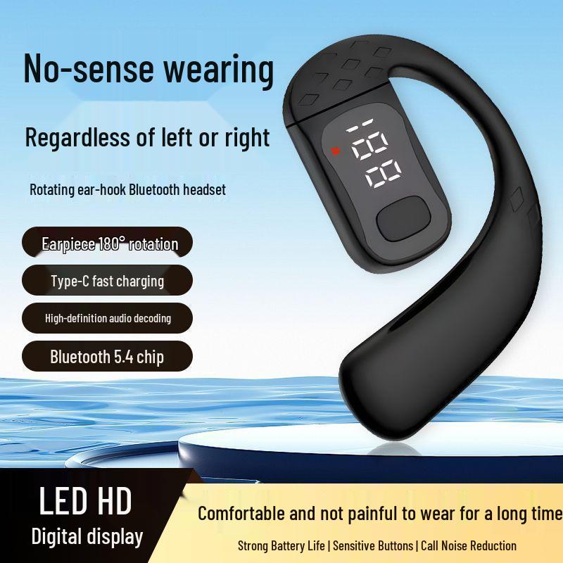 New Noise-Cancelling Wireless Bluetooth Earbuds with Power Display and Ultra-Long Battery Life for Running and Sports