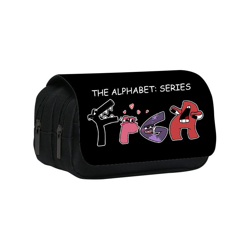 Alphabet Lore Double Layer Pencil Bag With Nylon Material For Students And Collectors