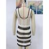 Damen Sommer Neues Lockeres Mode Strick Langkleid