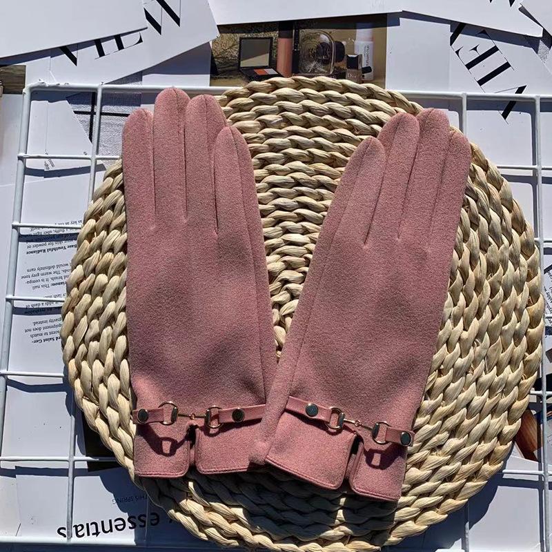 Thermal Gloves, Piled And Thickened Driving, Riding, Finger Gloves, Outdoor Sports, German Velvet Touch Screen Gloves, Women