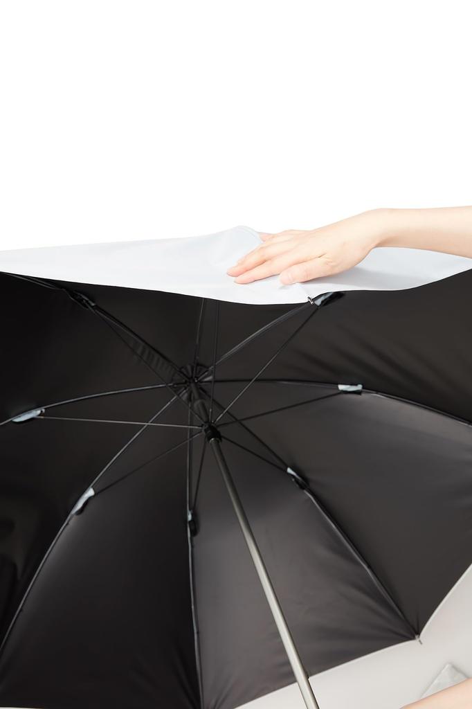 Waterfront LESS IS MORE Series Long Sun and Rain Wind Level 4 Water UV Light and Heat Unisex "ZENTENKOU" Umbrella, Umbrella, Umbrella, Black, 60cm,