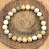 Natural Fossil Coral Gemstone 8mm Round Beads Stretch Bracelet 7.5" Good-Luck Charm Bracelet For Gift RBB-40