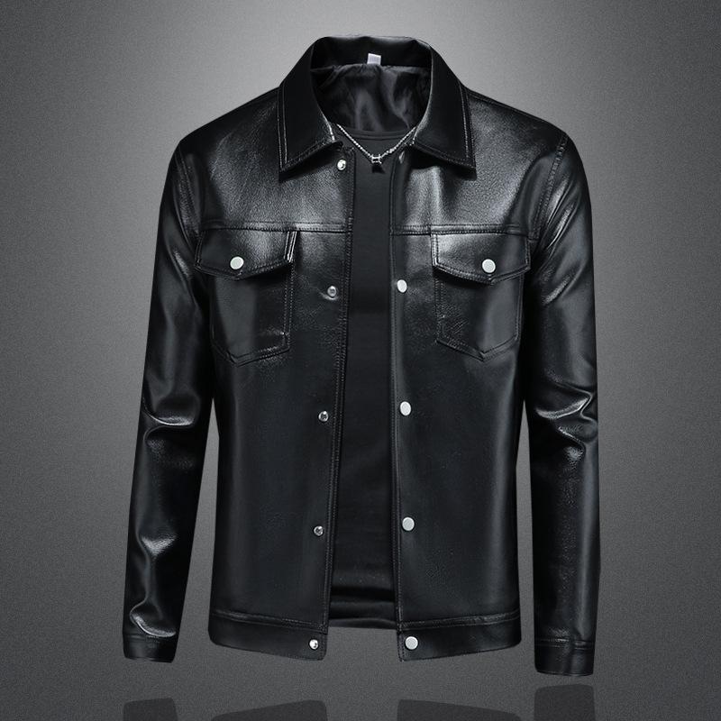 Men's Leather Jacket 2025 Autumn and Winter New Trend Fashion Locomotive Men's Slim Leather Jacket 58983
