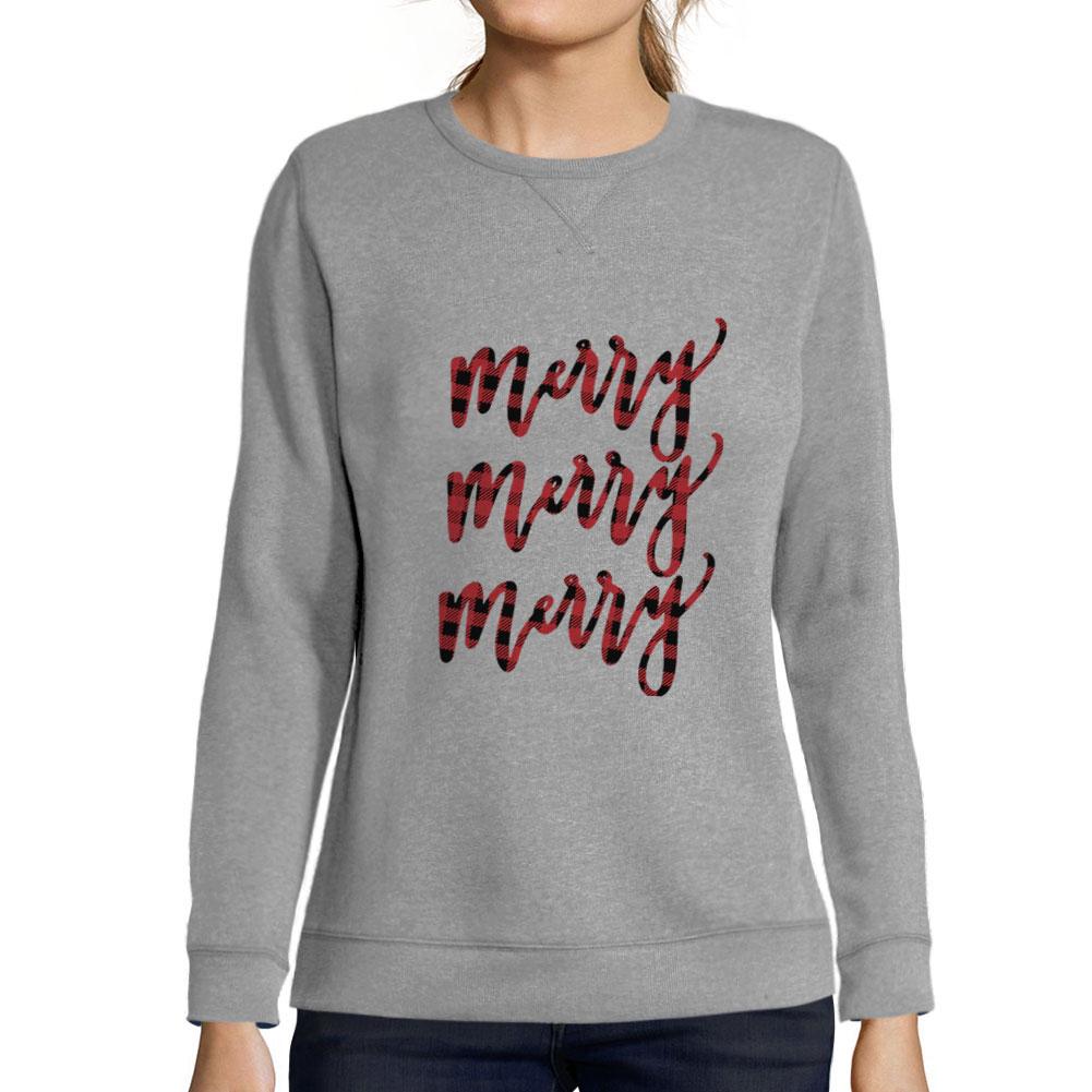 ULTRABASIC®  - Femme Graphique Merry Sweatshirt Action de Graces Xmas Cadeau Idees Tee