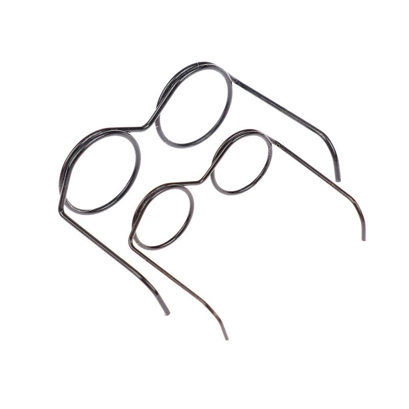 10pcs 3cm Mini Round Eyeglass Frame, DIY Made Of Steel Wire With Swing Accessories, Essential For Handmade Production