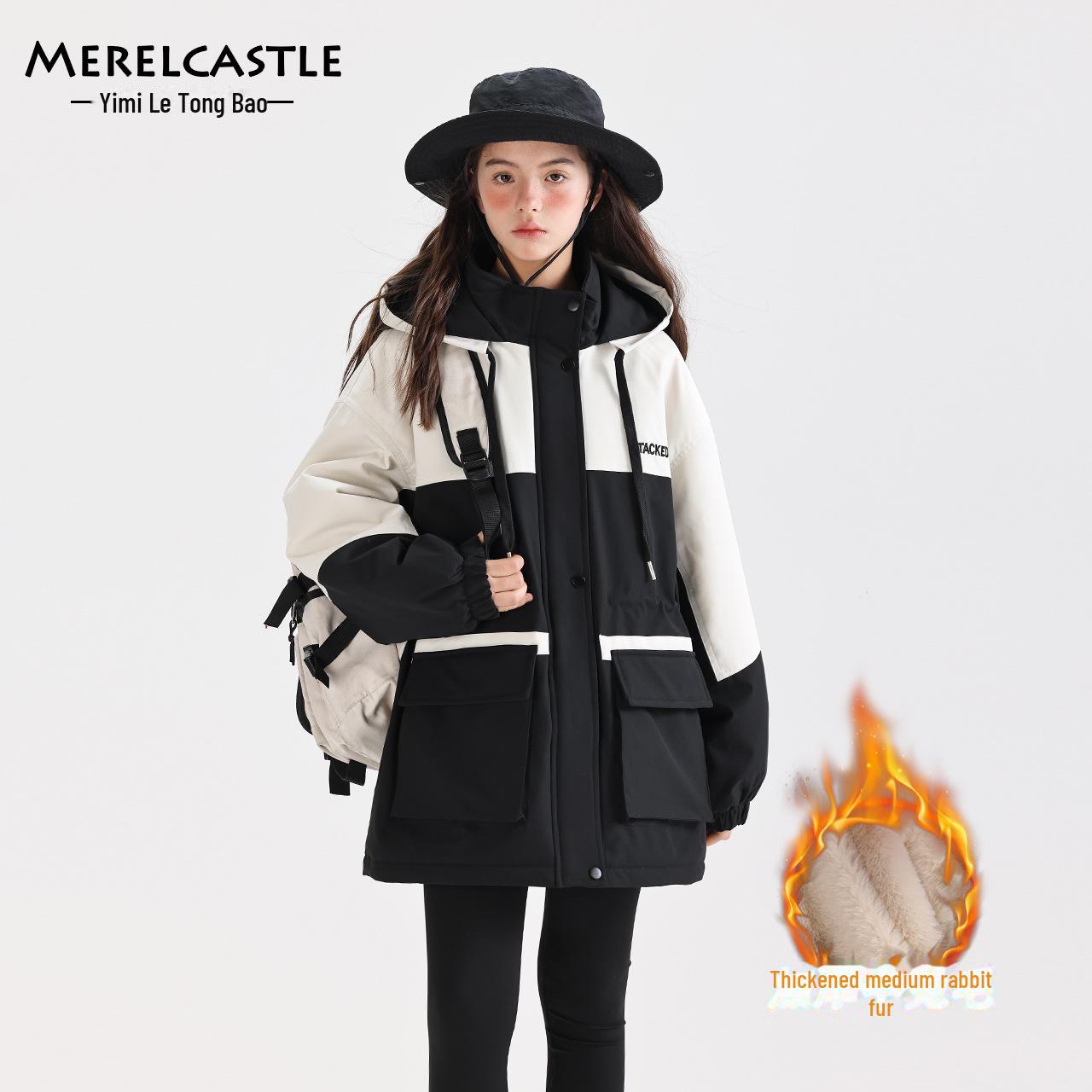 

Плюшевая зимняя куртка для девочек 2024: Толстая, теплая ветровка для детей старшего возраста и девочек младшей средней школы 150 cm черный белый