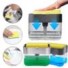Kitchen Dishwashing Detergent Dispenser Press Type Automatic Dispensing Box Scouring Pad Dishwashing Brush Soap Dispenser Box