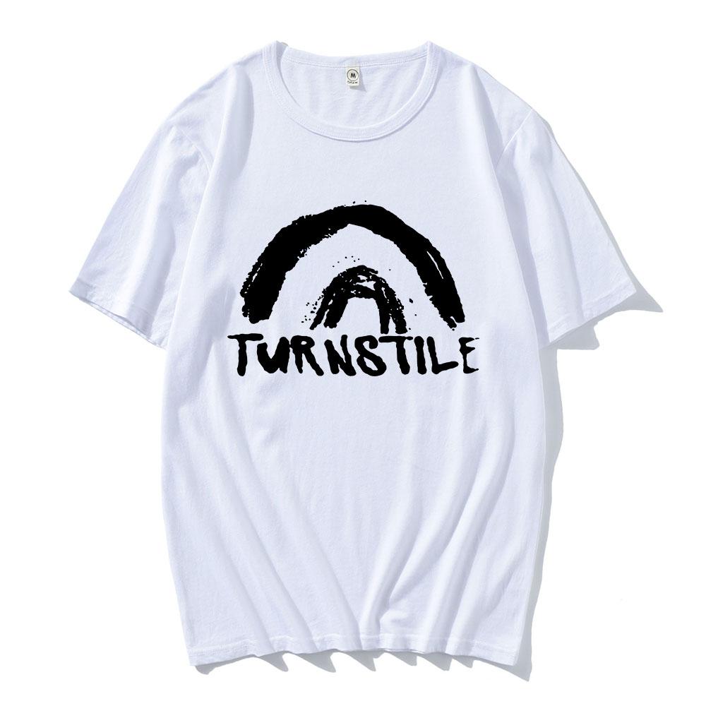 TURNSTILE DOUBLE RAINBOW T-shirt Summer Short Sleeve Male Tshirts Casual Fashion Loose Cotton T Shirt Men Women Tees Streetwear