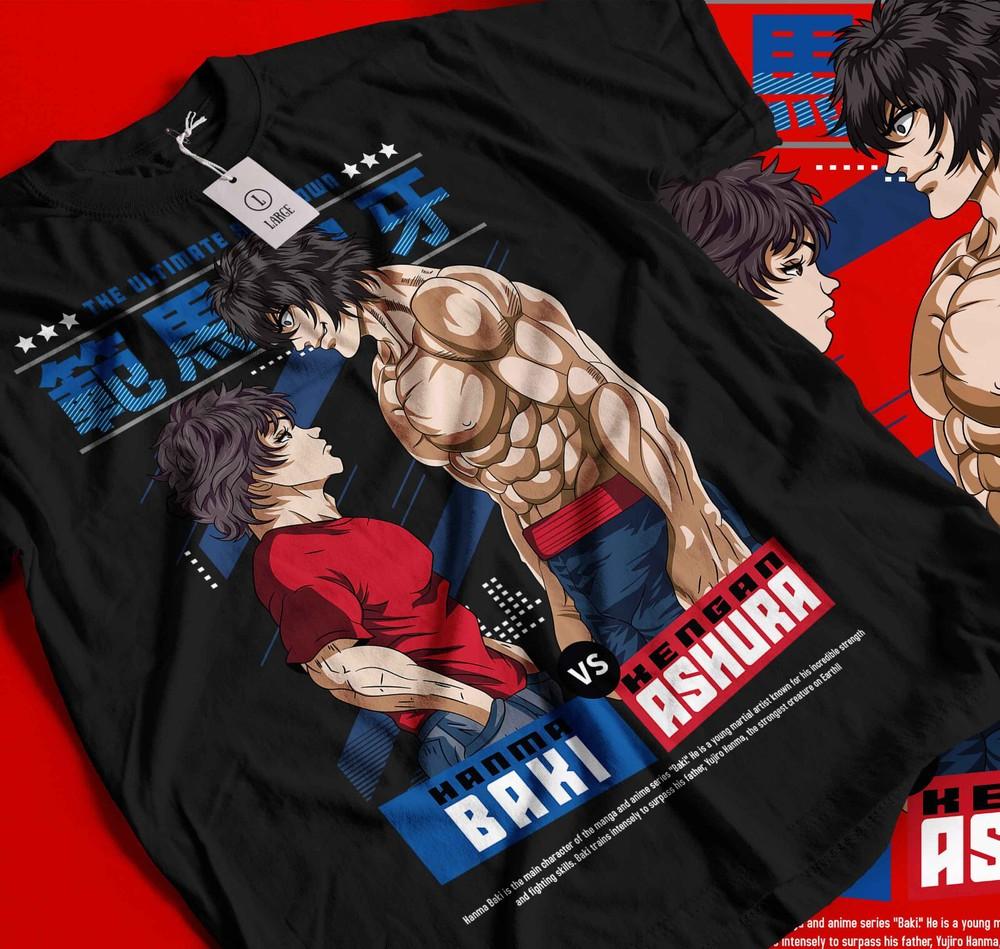 

Baki Hanma T-Shirt Baki the Grappler Yujiro Boxing Gym Ashura Gift Shirt 421 XL