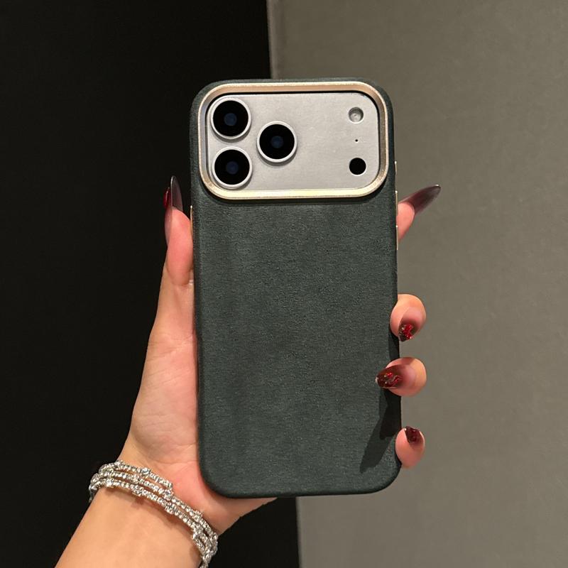 Premium Itanlian Sueded Leather Case For iPhone Air 17 Pro Max Magsafe Compatibility Metal Camera Bezel Cozy Grip Back Cover