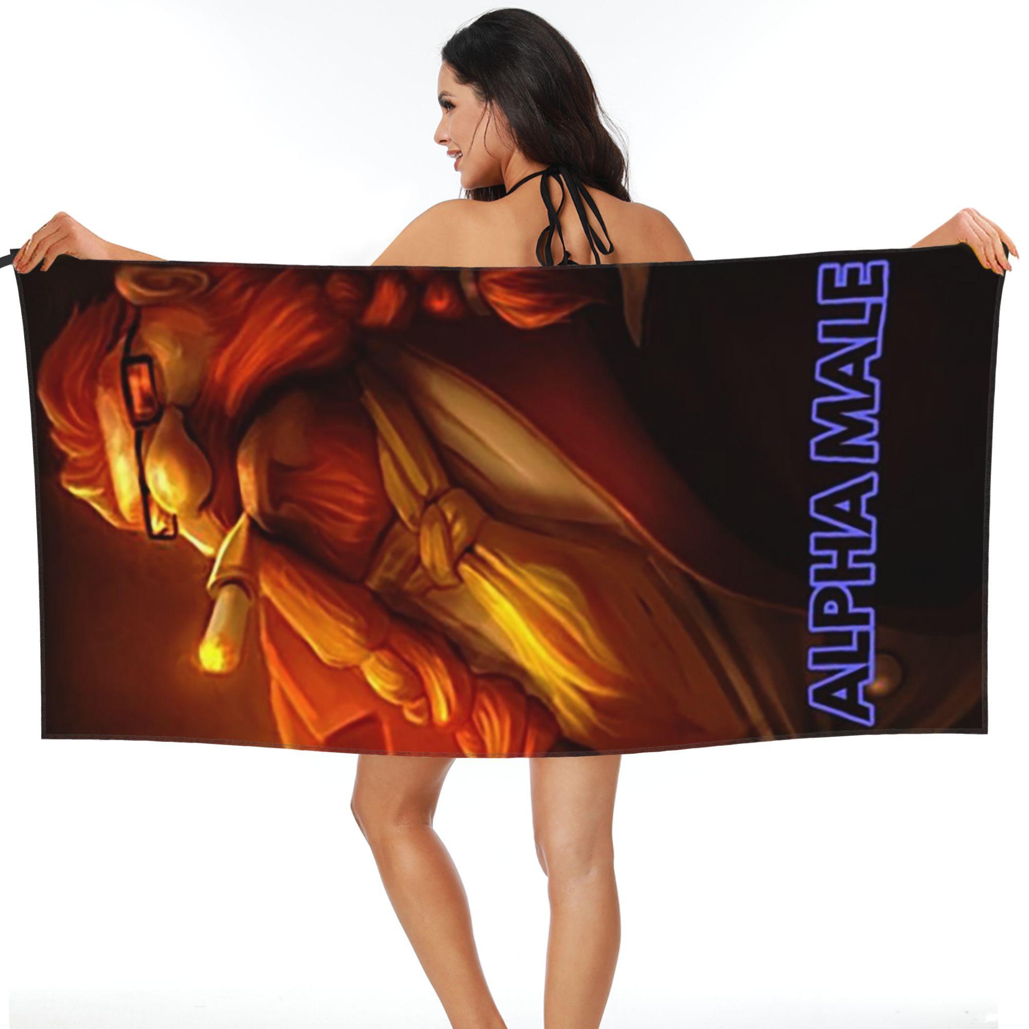 

Gragas Alpha Male Beach Towel Soft Microfiber Quick Dry Absorbent Quick Towels For Bath W40*H60(CM)