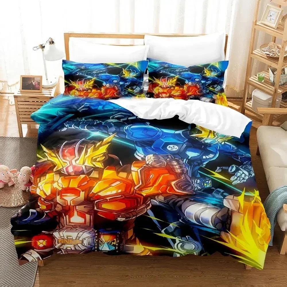 Anime Kamen Rider Zero-One Bedding Set Duvet Cover Pillowcase King Queen Size Boys Adult Bedding