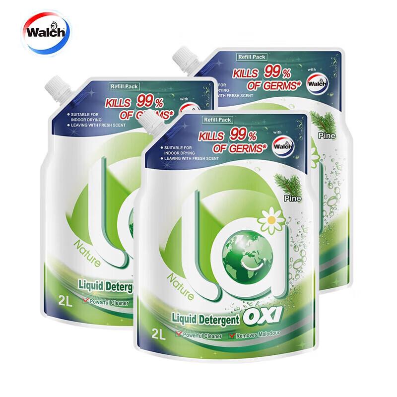 Walch Antibacterial Mite Removal Pine Scent Laundry Detergent Refill Pack 2L x 3