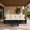 Garden Sofa Set 5 Pcs Black Poly Rattan