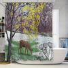 Deer Forest Shower Curtain Nature Wildlife Backdrop Rustic Farmhouse Bathroom Decor Woodland Animal Shower Curtain Vintage Home