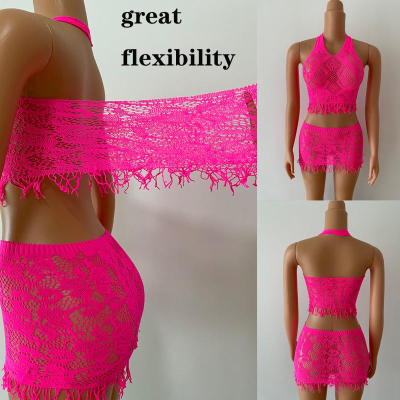 Women Beach Dress Sheer Bikini Cover Up Mesh See ThroughTransparent Intimate Sexy Lingerie Lady Beachwear Plus Size Outfit Ds041