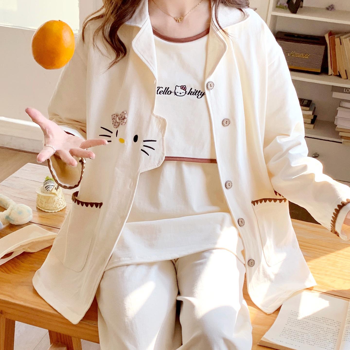 

Spring and Autumn Postpartum Recovery Suit with Built-in Bra Pads for Nursing, Delivery, and Maternity Pajamas. L