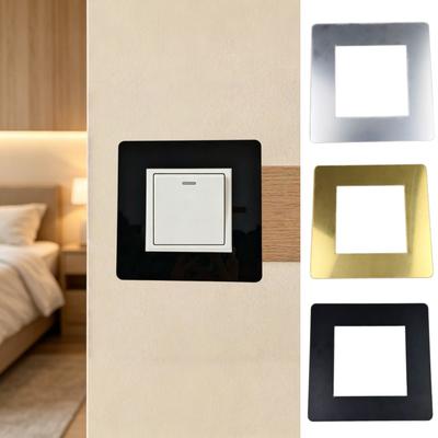 4 peças 15X15cm Adesivo de Switch Decoração de Casa Adesivos de Parede Decoração Sala de Estar Estilo Espelho Moldura de Foto Para Decoração de Parede de Casa