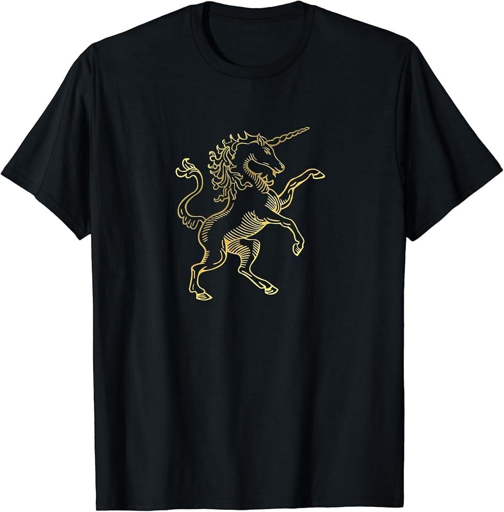 Gold-Foil Unicorn T-Shirt Unisex T-Shirt XXXXL