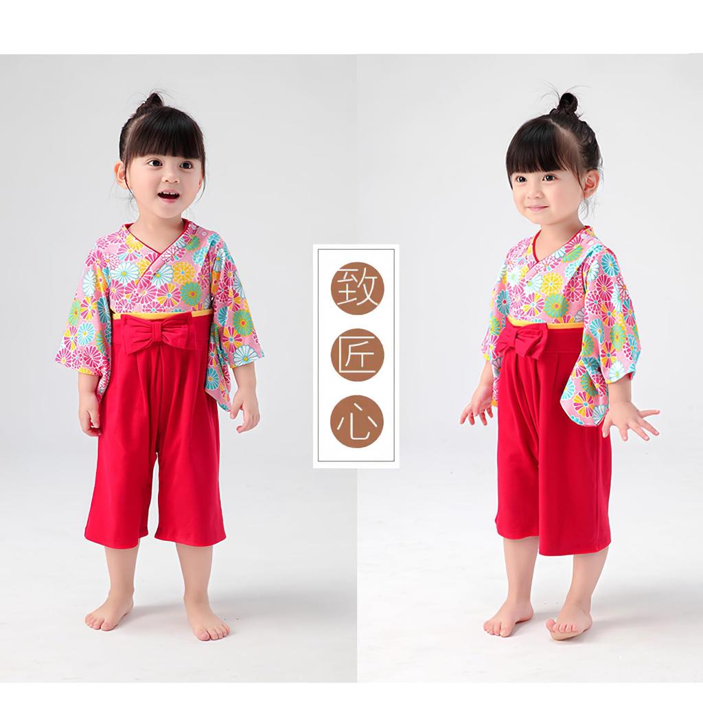 Erster Mahlzeit Hakama für Rotes Wasou Baby Japanische Traditionelle Kleidung [Yilaku] Mädchen, Strampler, Kleidung, Overall, Muster, Kleidung, Rot, Frühling/Sommer