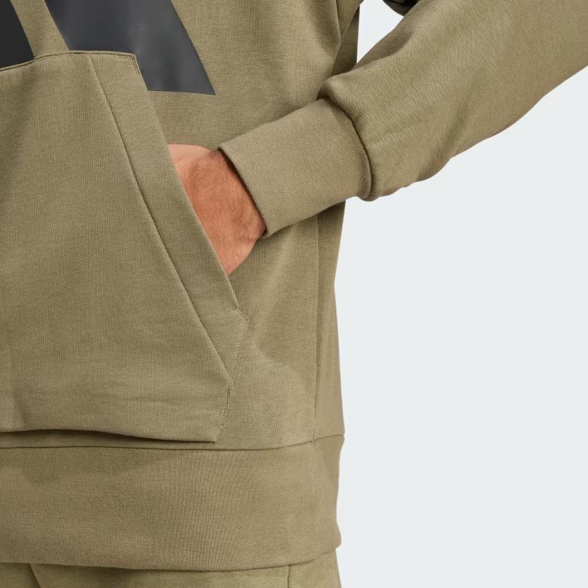 Adidas Základní sportovní oblečení Pohodlná mikina s logem značky Mikina s dlouhým rukávem Pánská mikina Olivová Černá JE8892