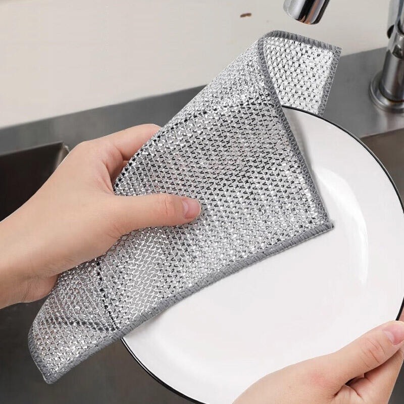 Küche Silber Schwamm 10 Stück Edelstahl Spülmaschine Netz DD-13207