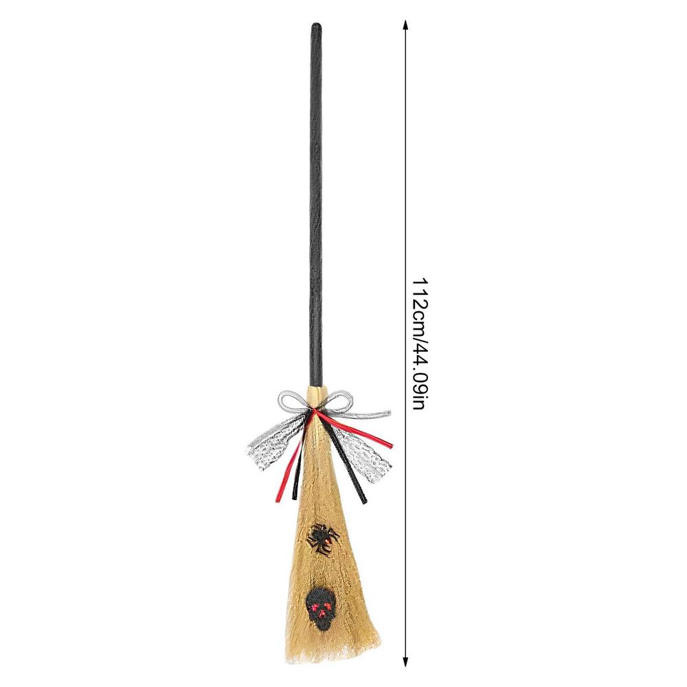 1pc Mini Broom Witch Straw Brooms D IY Hanging Ornaments For Halloween Party Decoration Costume Props Dollhouse Accessories