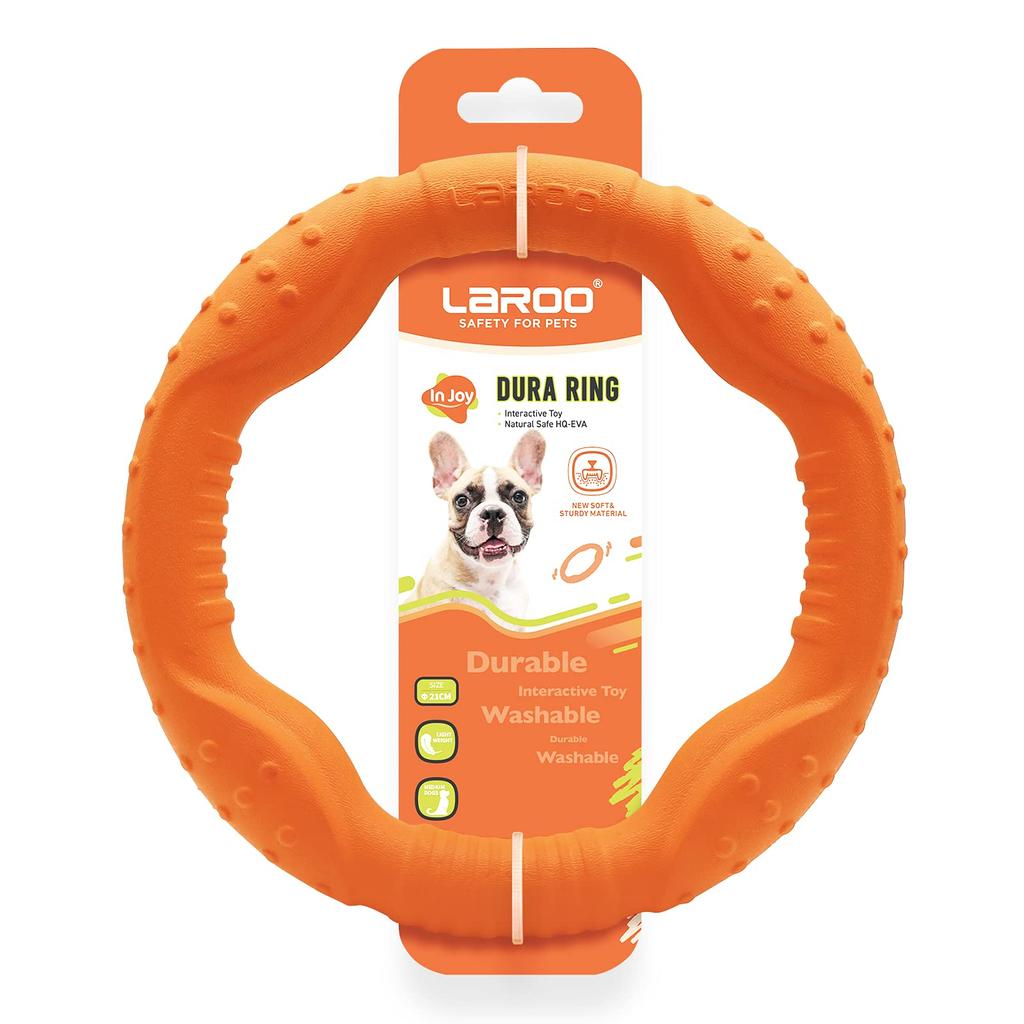 LaRoo Teddy Dog Dental Durable Chew Toy for Small 18cm Round Stress Reliever To Medium Floating Training Toy for Pets Toy, Dogs, Frisbee, (Small